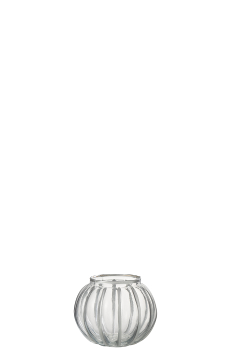 Suport lumanari, Sticla, Argintiu, 11x11x9.5 [2]