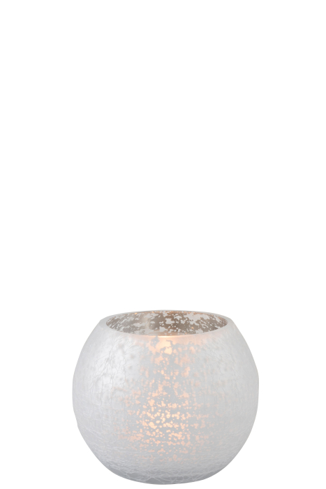 Suport lumanari, Sticla, Argintiu, 12x12x9.5 [2]