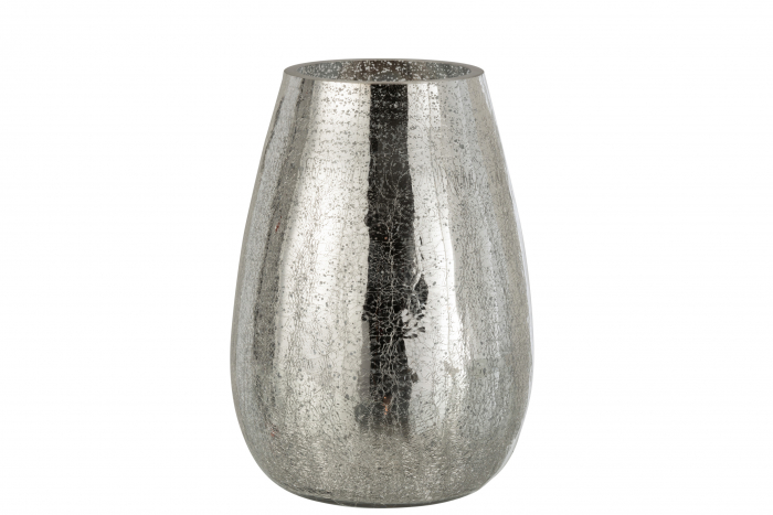 Suport lumanari, Sticla, Argintiu, 19x19x26.5 cm