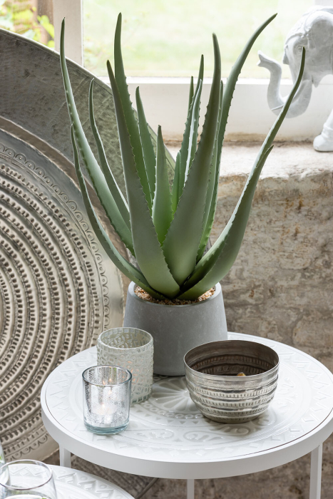 Suport lumanari, Sticla, Argintiu, 7.3x7.3x8 [6]