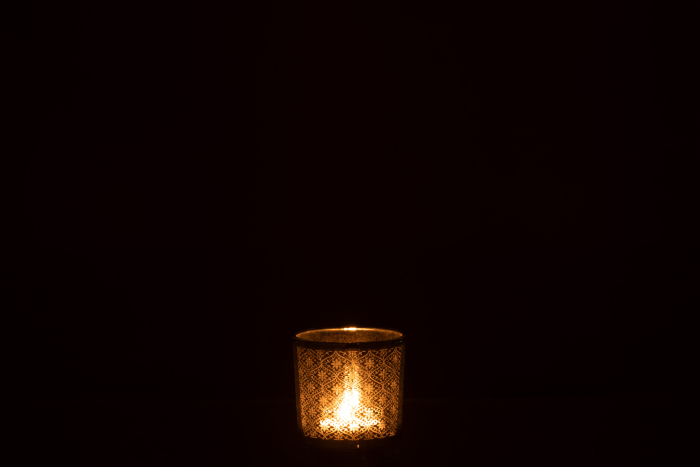 Suport lumanari, Sticla, Argintiu, 7.3x7.3x8 [4]