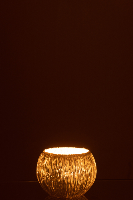 Suport lumanari, Sticla, Argintiu, 8x8x6 [4]