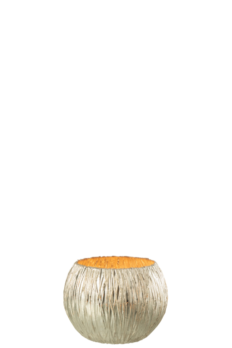 Suport lumanari, Sticla, Argintiu, 8x8x6 [3]