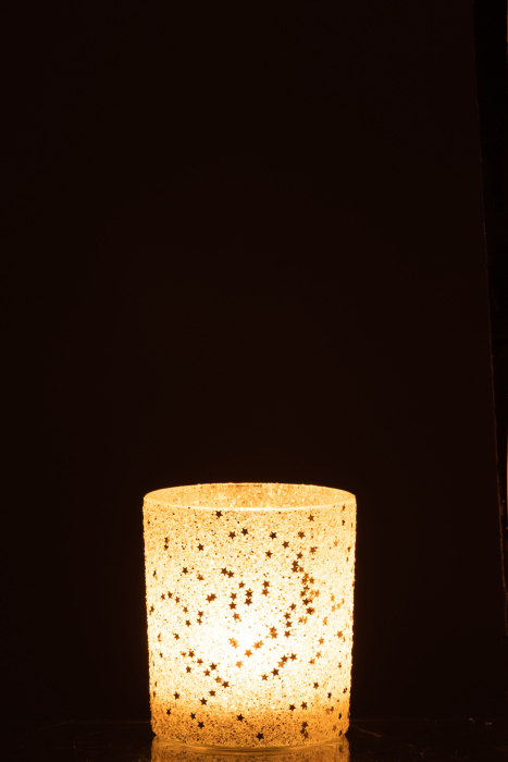 Suport lumanari, Sticla, Argintiu, 9x9x10 [4]