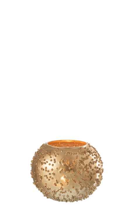 Suport lumanari, Sticla, Auriu, 10.5x10.5x8.5 [2]