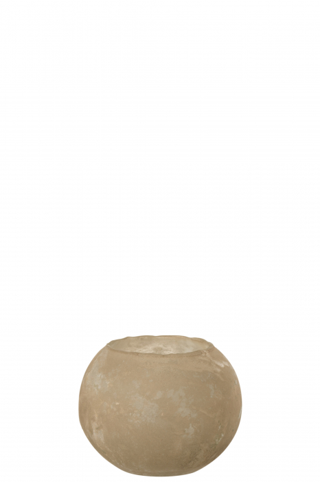 Suport lumanari, Sticla, Auriu, 18x18x14 cm