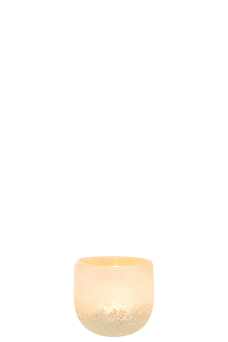 Suport lumanari, Sticla, Bej, 10.5x10.5x9.5 [2]