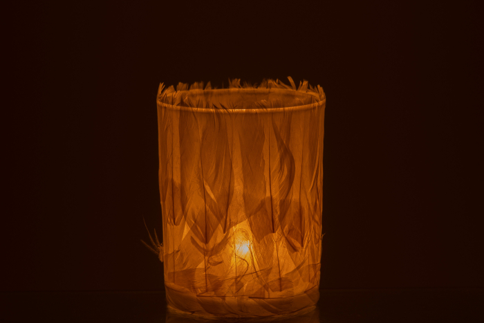 Suport lumanari, Sticla, Bej, 10x10x12 [3]