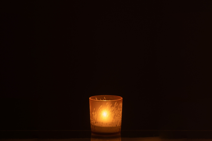 Suport lumanari, Sticla, Bej, 7.5x7.5x8 [4]