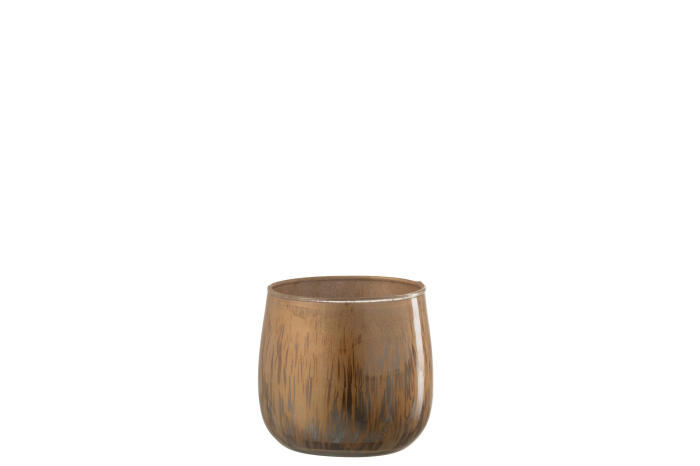 Suport lumanari, Sticla, Coniac, 8x8x7 [1]