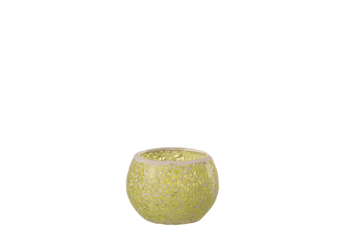 Suport lumanari, Sticla, Galben, 10x10x7 [2]