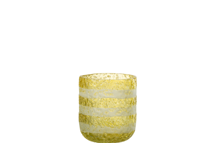 Suport lumanari, Sticla, Galben, 9x9x10 [2]