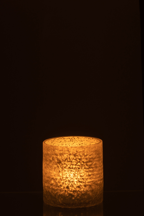 Suport lumanari, Sticla, Gri, 10x10x10 [3]