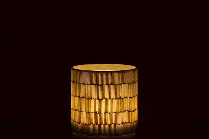 Suport lumanari, Sticla, Gri, 12x12x12 [3]