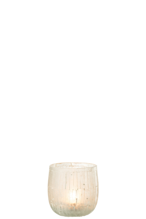 Suport lumanari, Sticla, Gri, 12x12x12 [2]