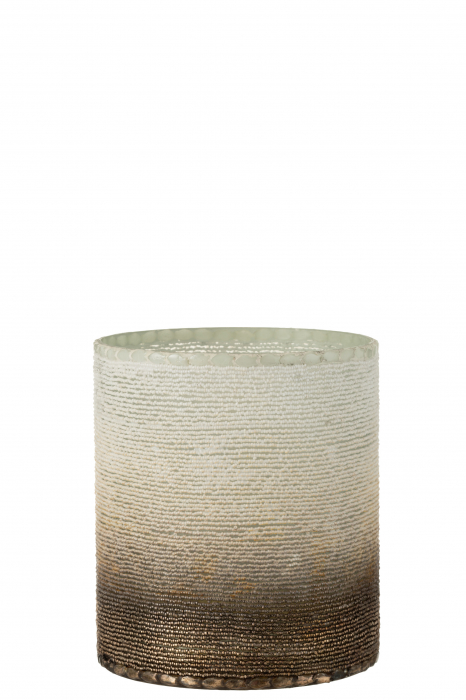 Suport lumanari, Sticla, Gri, 19.5x19.5x22.5 cm