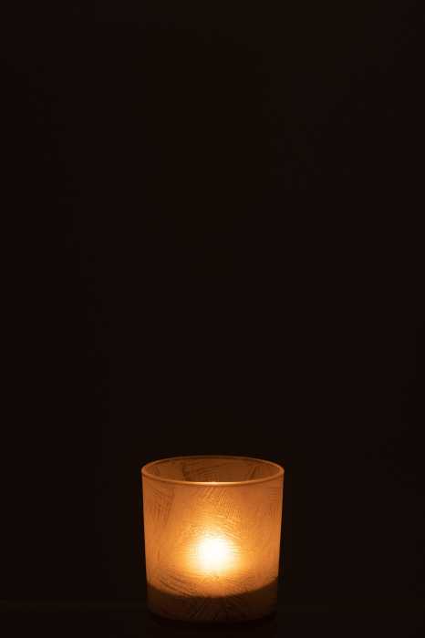 Suport lumanari, Sticla, Gri, 7x7x8 [4]