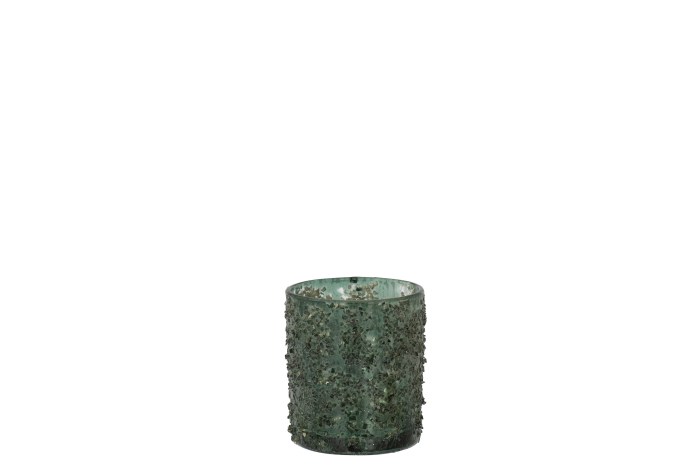 Suport lumanari, Sticla, Gri, 7x7x8 [1]