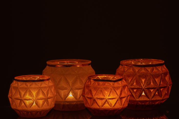 Suport lumanari, Sticla, Maro, 10x10x8 [7]