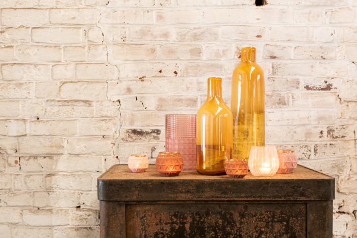 Suport lumanari, Sticla, Maro, 10x10x8 [8]