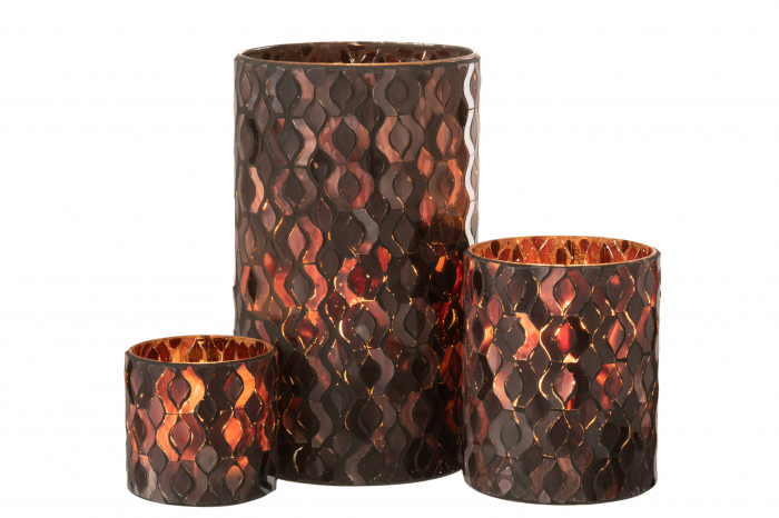Suport lumanari, Sticla, Maro, 13.5x13.5x22.5 cm [11]