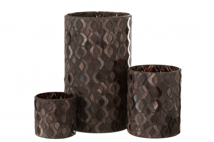 Suport lumanari, Sticla, Maro, 13.5x13.5x22.5 cm [10]