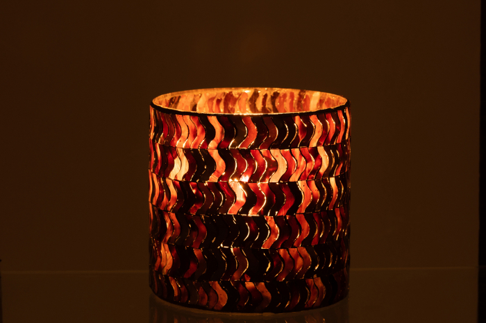 Suport lumanari, Sticla, Maro, 15.5x15.5x15.5 cm [3]