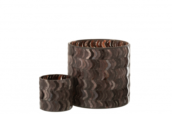 Suport lumanari, Sticla, Maro, 15.5x15.5x15.5 cm [4]