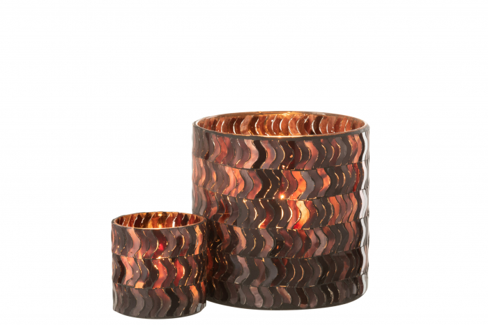 Suport lumanari, Sticla, Maro, 15.5x15.5x15.5 cm [5]