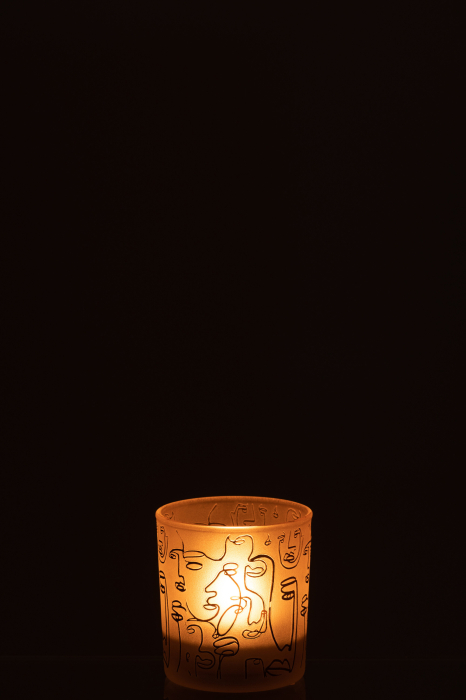 Suport lumanari, Sticla, Maro, 7.5x7.5x8 [3]