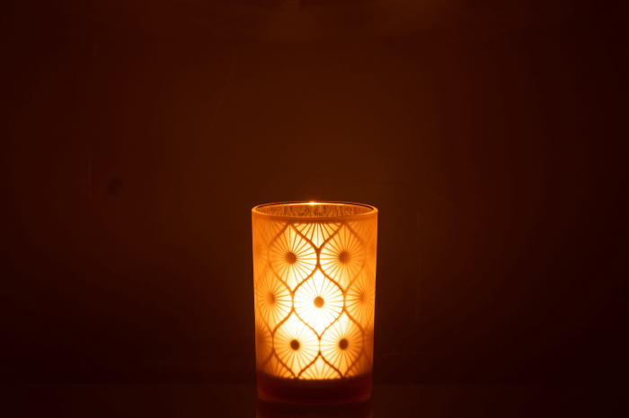 Suport lumanari, Sticla, Multicolor, 12x12x18 [4]