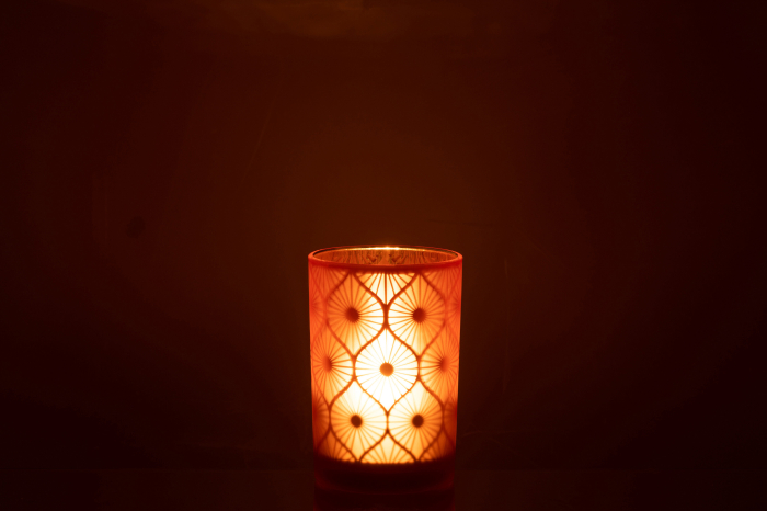 Suport lumanari, Sticla, Multicolor, 12x12x18 [4]