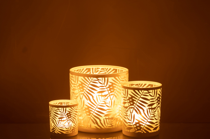 Suport lumanari, Sticla, Multicolor, 15x15x15 [6]