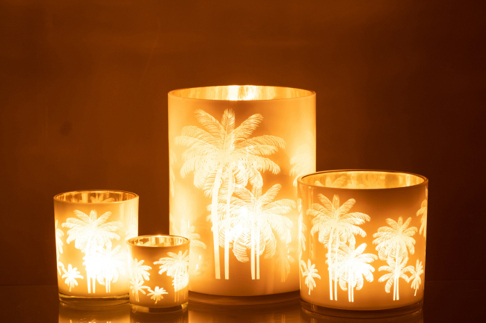 Suport lumanari, Sticla, Multicolor, 18x18x24 [7]