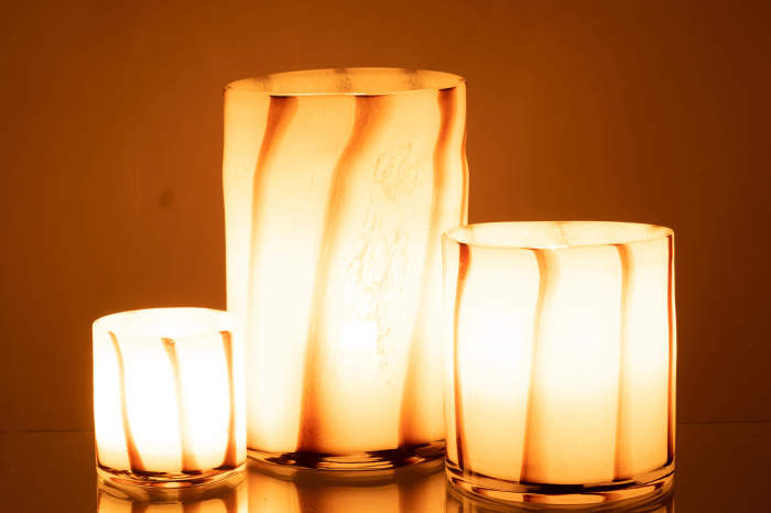 Suport lumanari, Sticla, Multicolor, 20x20x30 [7]