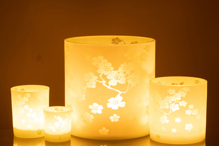 Suport lumanari, Sticla, Multicolor, 24x24x24 [7]