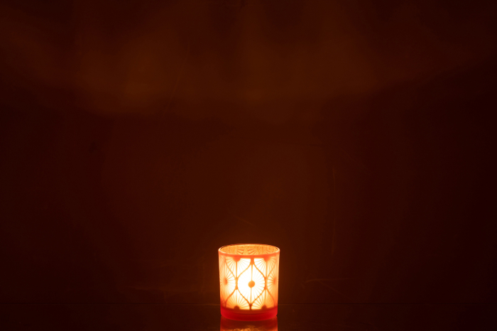 Suport lumanari, Sticla, Multicolor, 7.5x7.5x8 [4]