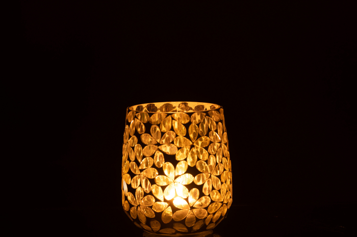 Suport lumanari, Sticla, Multicolor, 9.5x9.5x12 [3]