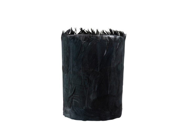 Suport lumanari, Sticla, Negru, 10x10x13 [2]