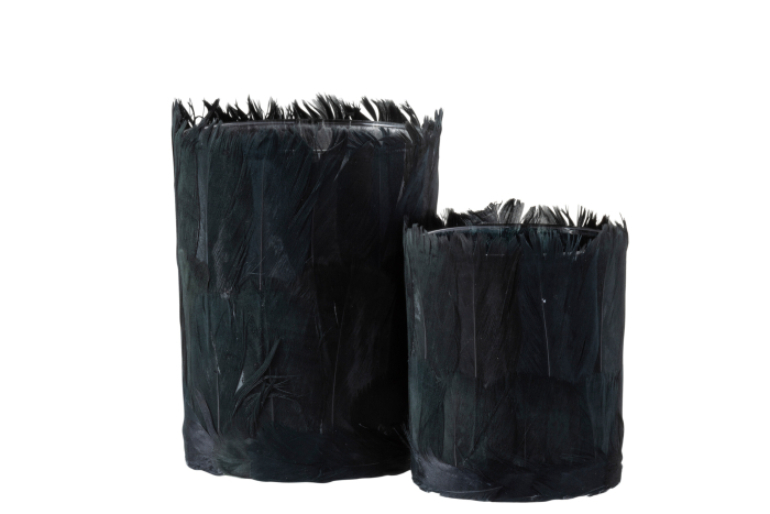 Suport lumanari, Sticla, Negru, 10x10x13 [5]