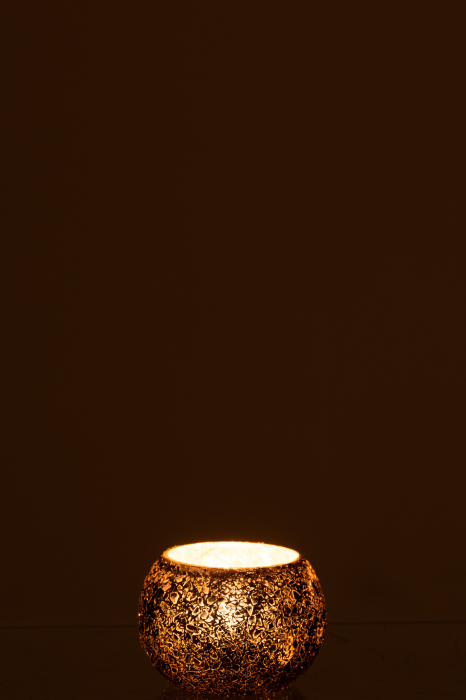 Suport lumanari, Sticla, Negru, 10x10x7 [3]