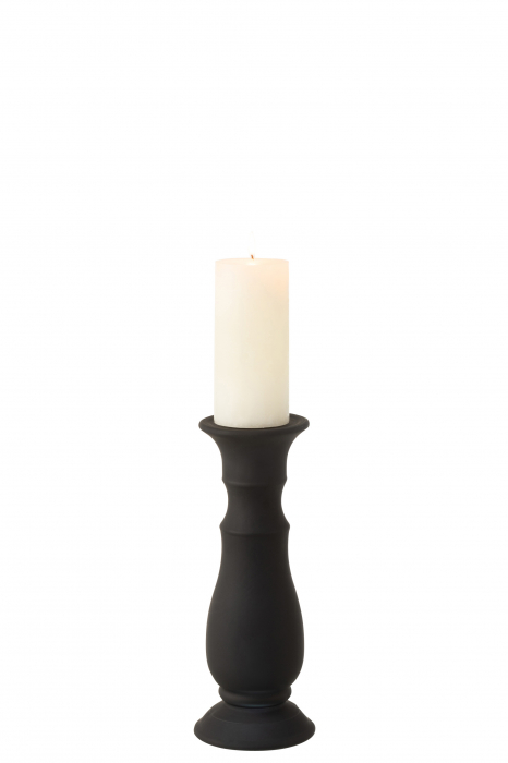 Suport lumanari, Sticla, Negru, 11.6x11.6x30 cm [2]