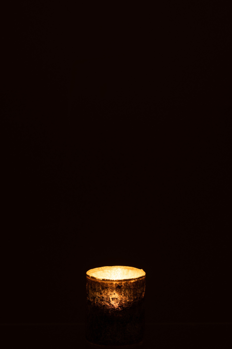 Suport lumanari, Sticla, Negru, 7x7x8 [4]