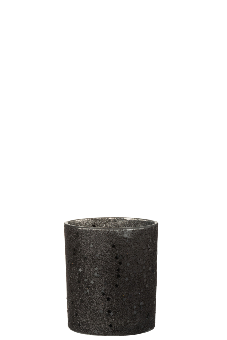 Suport lumanari, Sticla, Negru, 9x9x10 [1]