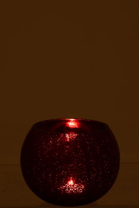 Suport lumanari, Sticla, Rosu, 15x15x11.5 [4]