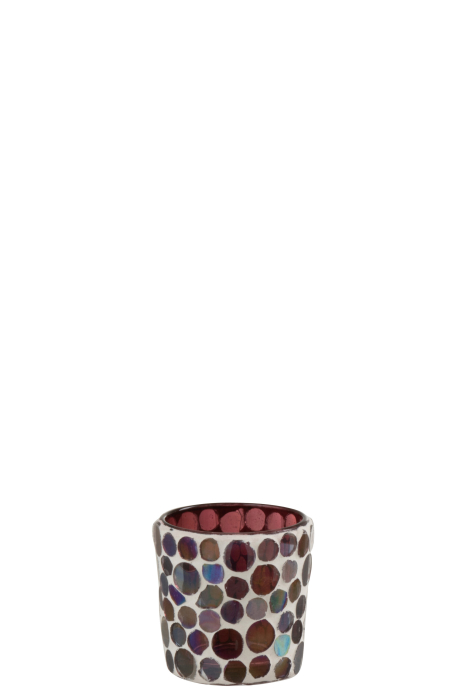 Suport lumanari, Sticla, Rosu , 6x6x6 [2]