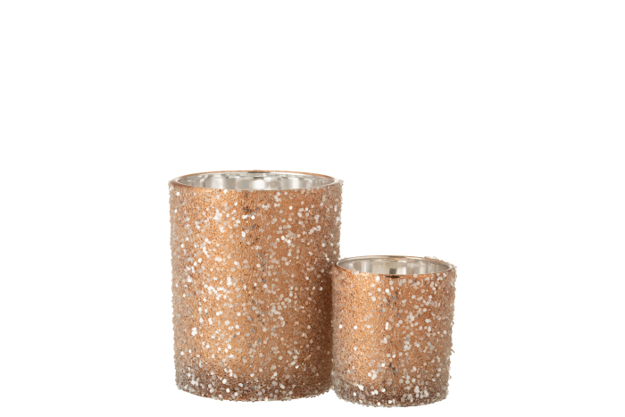 Suport lumanari, Sticla, Roz, 10.5x10.5x12.5 [5]