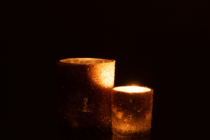 Suport lumanari, Sticla, Roz, 10.5x10.5x12.5 [7]