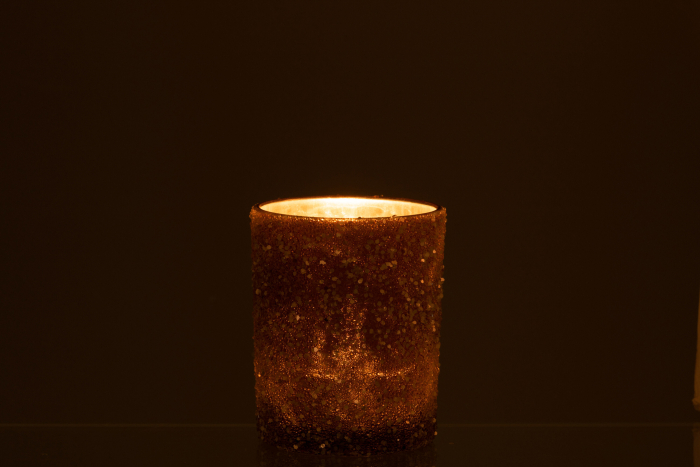 Suport lumanari, Sticla, Roz, 10.5x10.5x12.5 [4]