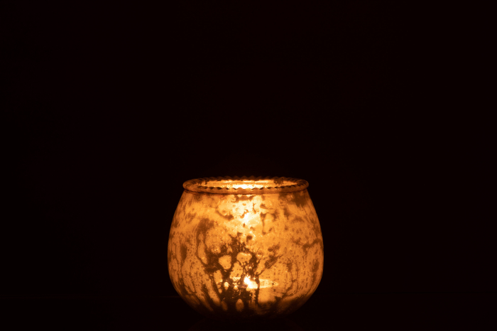 Suport lumanari, Sticla, Roz, 10x10x9 [3]